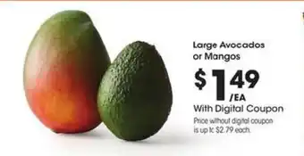 Kroger Large avocados or mangos offer