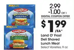 Kroger Land o' frost deli shaved lunch meat offer