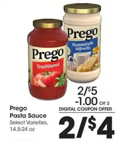 Kroger Prego pasta sauce offer