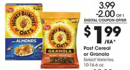 Kroger Post cereal or granola offer