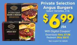Kroger Private selection angus burgers offer