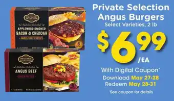 Kroger Private selection angus burgers offer