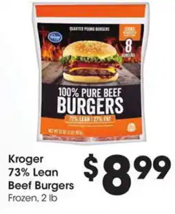 Kroger Kroger 73% lean beef burgers offer