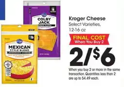 Kroger Kroger cheese offer