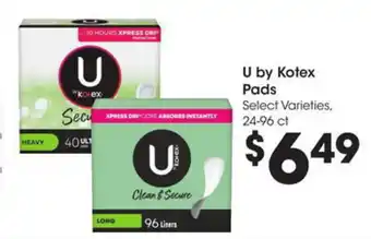Kroger U by kotex pads offer