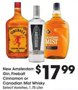 Kroger New amsterdam gin, fireball cinnamon or canadian mist whisky offer