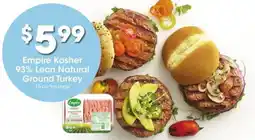 Kroger Empire kosher 93% lean natural ground turkey offer