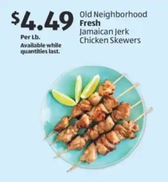 Aldi Old Neighborhood Fresh Jamaican Jerk Chicken Skewers offer