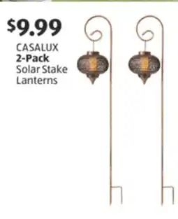 Aldi CASALUX 2-Pack Solar Stake Lanterns offer