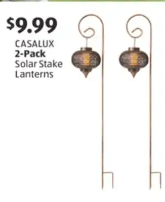Aldi CASALUX 2-Pack Solar Stake Lanterns offer