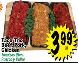 Superior Grocers Taco Trio Beef, Pork, Chicken offer