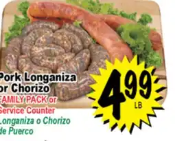 Superior Grocers Pork Longaniza or Chorizo offer