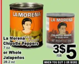 Superior Grocers La Morena Chipotle Peppers 7 oz. or Whole Jalapeños 28.2 oz offer