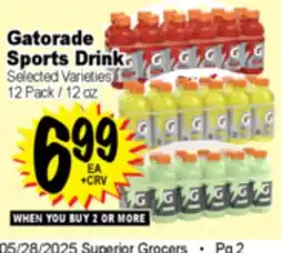 Superior Grocers Gatorade Sports Drink offer
