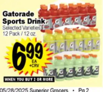 Superior Grocers Gatorade Sports Drink offer