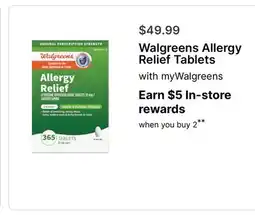 Walgreens Walgreens Allergy Relief Tablets offer