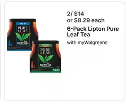 Walgreens 6-Pack Lipton Pure Leaf Tea offer