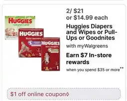 Walgreens Huggies Diapers and Wipes or Pull- Ups or Goodnites offer