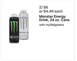 Walgreens Monster Energy Drink, 24 oz. Cans offer