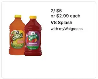 Walgreens V8 Splash offer