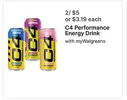 Walgreens C4 Performance Energy Drink offer