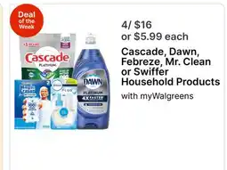 Walgreens Cascade, Dawn, Febreze, Mr. Clean or Swiffer Household Products offer