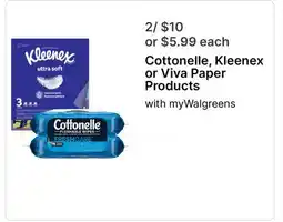 Walgreens Cottonelle, Kleenex or Viva Paper Products offer