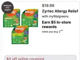 Walgreens Zyrtec Allergy Relief offer