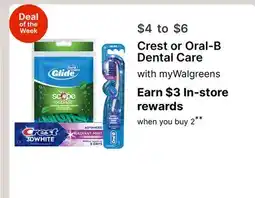Walgreens Crest or Oral-B Dental Care offer