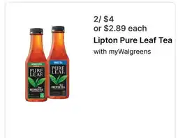 Walgreens Lipton Pure Leaf Tea offer