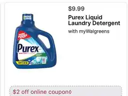 Walgreens Purex Liquid Laundry Detergent offer