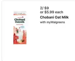 Walgreens Chobani Oat Milk offer