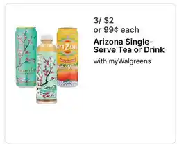 Walgreens Arizona Single-Serve Tea or Drink offer