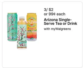 Walgreens Arizona Single-Serve Tea or Drink offer