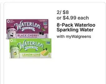 Walgreens 8-Pack Waterloo Sparkling Water offer