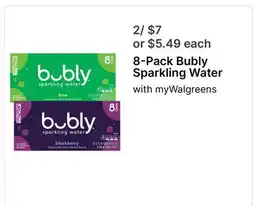 Walgreens 8-Pack Bubly Sparkling Water offer