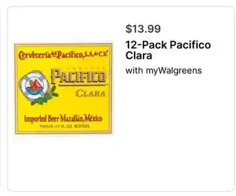 Walgreens 12-Pack Pacifico Clara offer