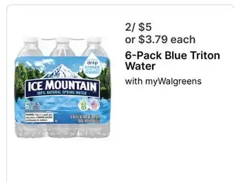 Walgreens 6-Pack Blue Triton Water offer