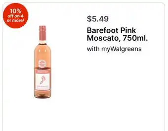 Walgreens Barefoot Pink Moscato, 750ml offer