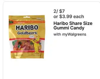 Walgreens Haribo Share Size Gummi Candy offer