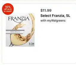 Walgreens Select Franzia, 5L offer