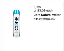 Walgreens Core Natural Water offer