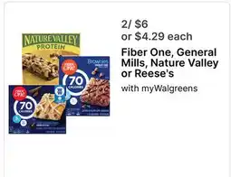 Walgreens Fiber One, General Mills, Nature Valley or Reese's offer