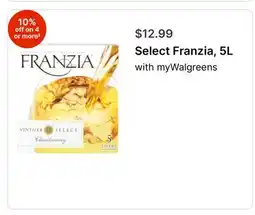 Walgreens Select Franzia 5L offer