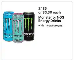 Walgreens Monster or NOS Energy Drinks offer