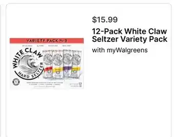 Walgreens 12-Pack White Claw Seltzer Variety Pack offer