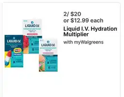 Walgreens Liquid I. V. Hydration Multiplier offer