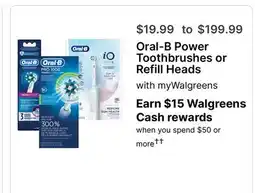 Walgreens Oral-B Power Toothbrushes or Refill offer