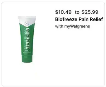 Walgreens Biofreeze Pain Relief offer