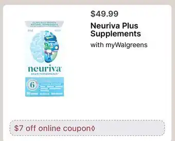 Walgreens Neuriva Plus Supplements offer